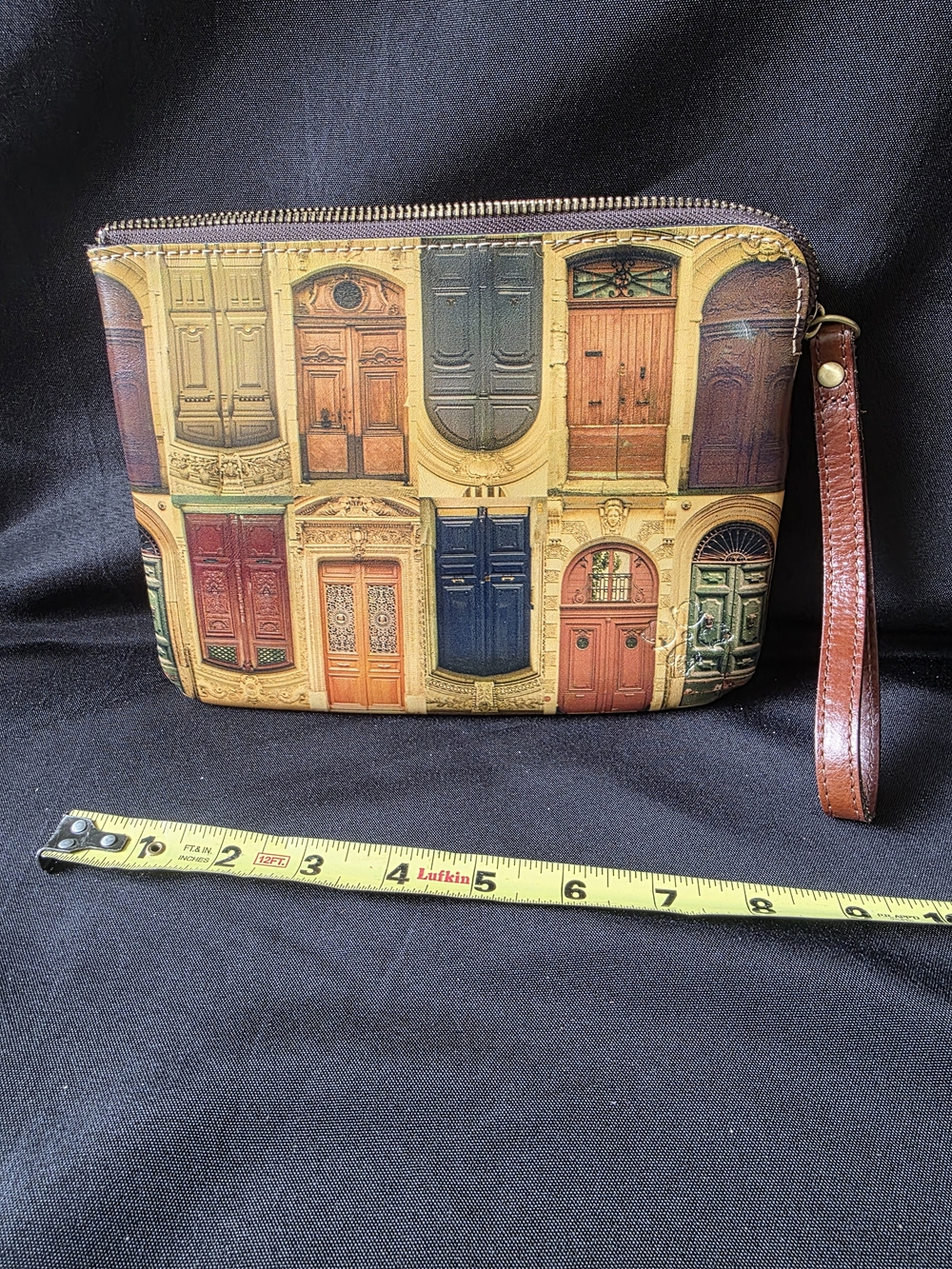 Patricia Nash Multicolor Door Print Wristlet Clutch